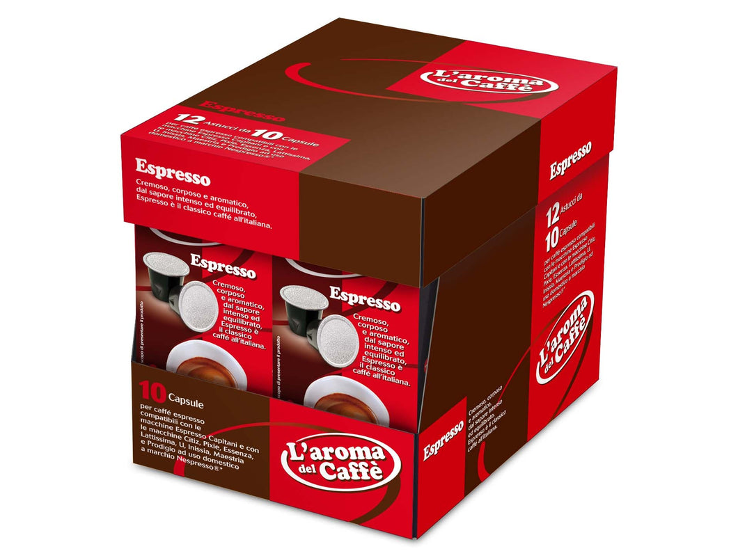 L'AROMA DEL CAFFE' - 120 Pcs. - ESPRESSO - 12 BLISTER X 10Pcs