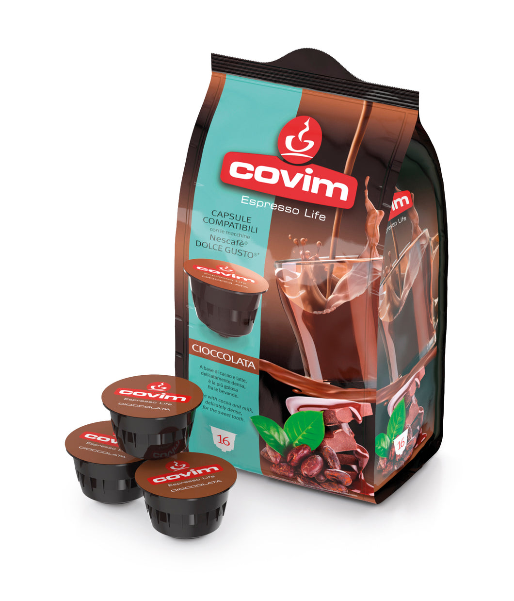 Covim 48 Pcs. GustoPiù - CHOCOLATE - 48 capsules (3 x 16) - Dolce Gust –  FoodEver - COVIM - Official Reseller